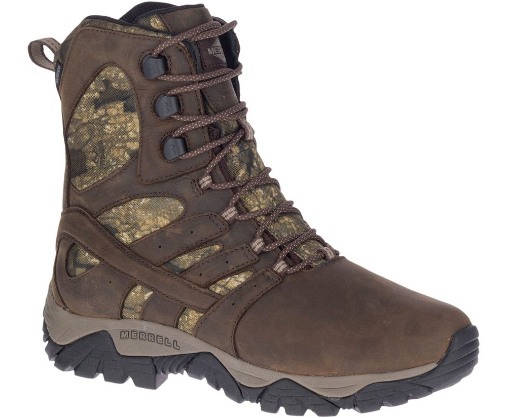 Merrell Work Boots Brown - Moab Timber Thermo 8\" Waterproof SR - Mens 03YCOZJWH